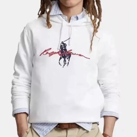 Polo Ralph Lauren Other - Polo Ralph Lauren Men's Big & Tall 3XLT Hoodie Pony Signature White Sweatshirt